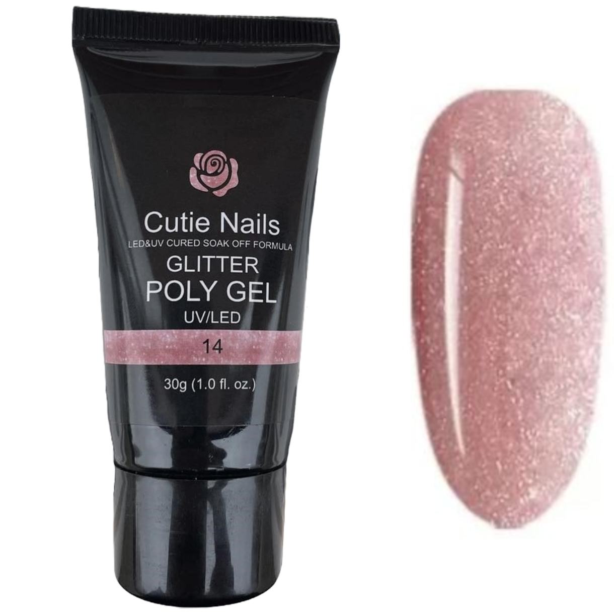 PolyGel Glitter Ruby Red 14
